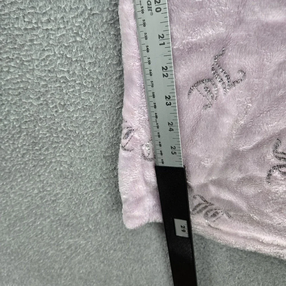 Juicy Couture Women‎ Sleepwear XL Pink Pajama Pants Sherpa Logo Wide Leg